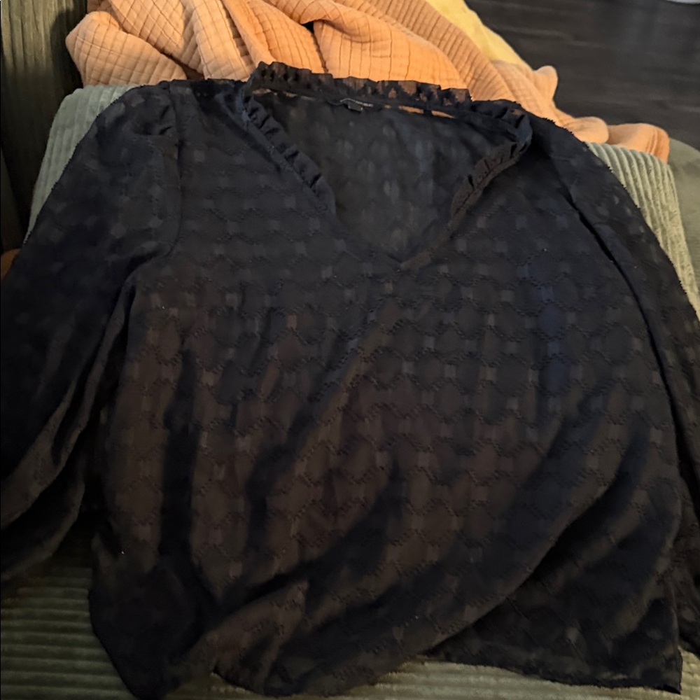 Banana Republic Elegant Black Lace Blouse